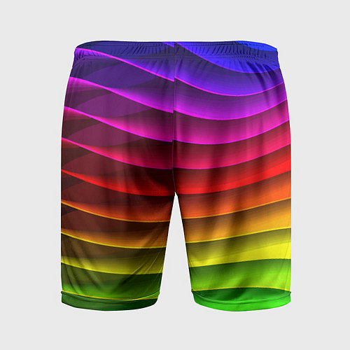 Мужские спортивные шорты Color line neon pattern Abstraction Summer 2023 / 3D-принт – фото 2