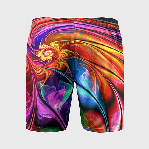 Мужские спортивные шорты Красочный абстрактный цветочный паттерн Color abst / 3D-принт – фото 2