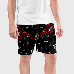 Шорты спортивные мужские Нотные Знаки с Нотным Станом, цвет: 3D-принт — фото 2
