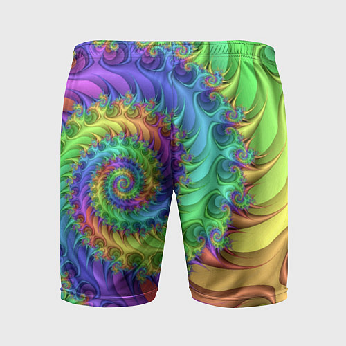Мужские спортивные шорты Красочная фрактальная спираль Узор Colorful fracta / 3D-принт – фото 2