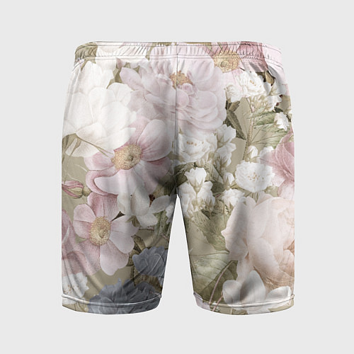 Мужские спортивные шорты Цветы Английский Садовый Узор / 3D-принт – фото 2