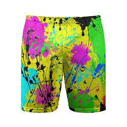 Мужские спортивные шорты Абстрактная картина в разноцветный неоновых тонах