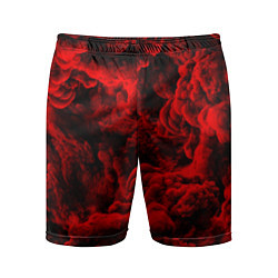Мужские спортивные шорты Красный дым Red Smoke Красные облака