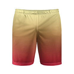 Шорты спортивные мужские Красно-желтый градиент, цвет: 3D-принт