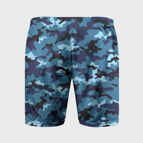 Мужские спортивные шорты Камуфляж Тёмно-Синий Camouflage Dark-Blue / 3D-принт – фото 2
