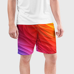 Шорты спортивные мужские Разноцветные цифровые волны, цвет: 3D-принт — фото 2