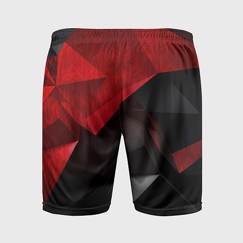 Мужские спортивные шорты Красно-черный фон абстракция / 3D-принт – фото 2