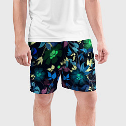 Шорты спортивные мужские Color summer night Floral pattern, цвет: 3D-принт — фото 2