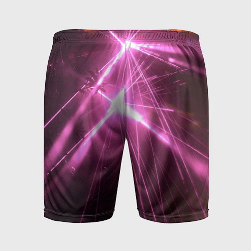 Мужские спортивные шорты Неоновые лазеры во тьме - Розовый / 3D-принт – фото 2