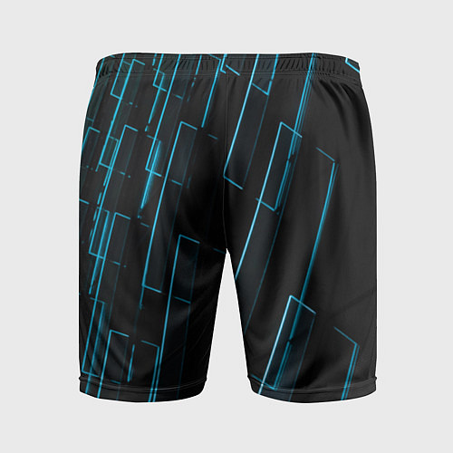 Мужские спортивные шорты Неоновые стёкла - Голубой / 3D-принт – фото 2