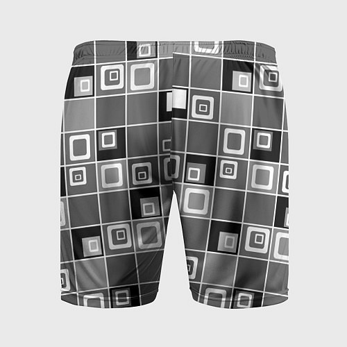 Мужские спортивные шорты Geometric shapes черно-белый / 3D-принт – фото 2