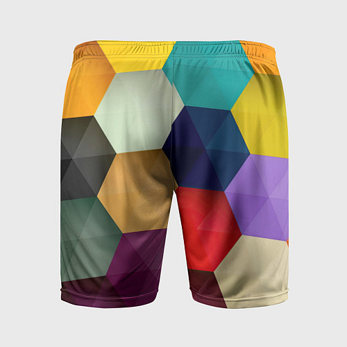 Мужские спортивные шорты Цветные соты / 3D-принт – фото 2