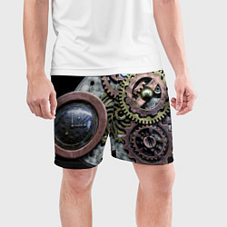 Шорты спортивные мужские Mechanism of gears in Steampunk style, цвет: 3D-принт — фото 2