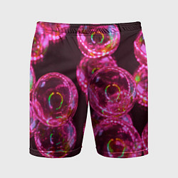 Мужские спортивные шорты Неоновые сюрреалистичные пузыри - Розовый
