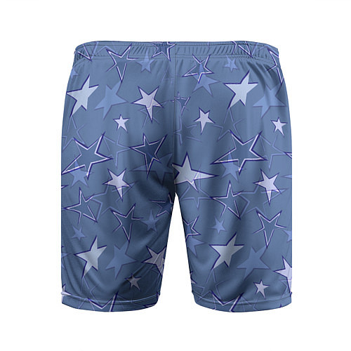 Мужские спортивные шорты Gray-Blue Star Pattern / 3D-принт – фото 2