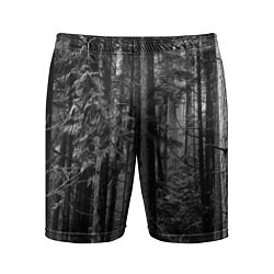 Шорты спортивные мужские Темный жуткий лес, цвет: 3D-принт
