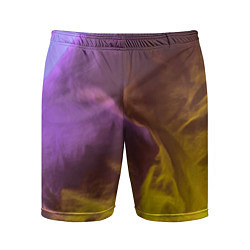 Шорты спортивные мужские Неоновые фонари на шёлковой поверхности - Фиолетов, цвет: 3D-принт
