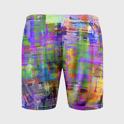 Мужские спортивные шорты Красочный авангардный глитч Fashion trend / 3D-принт – фото 2