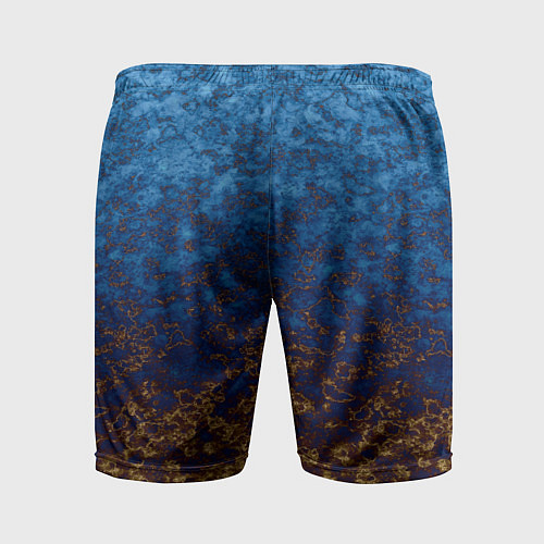 Мужские спортивные шорты Marble texture blue brown color / 3D-принт – фото 2