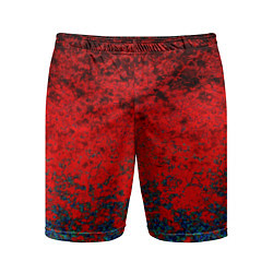 Шорты спортивные мужские Абстрактный узор мраморный красно-синий, цвет: 3D-принт