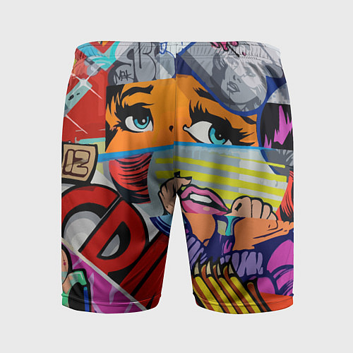 Мужские спортивные шорты Авангардная композиция Pop art Eyes / 3D-принт – фото 2