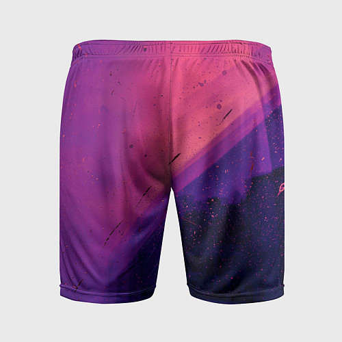 Мужские спортивные шорты Неоновая пыль и лучи - Тёмно-розовый / 3D-принт – фото 2