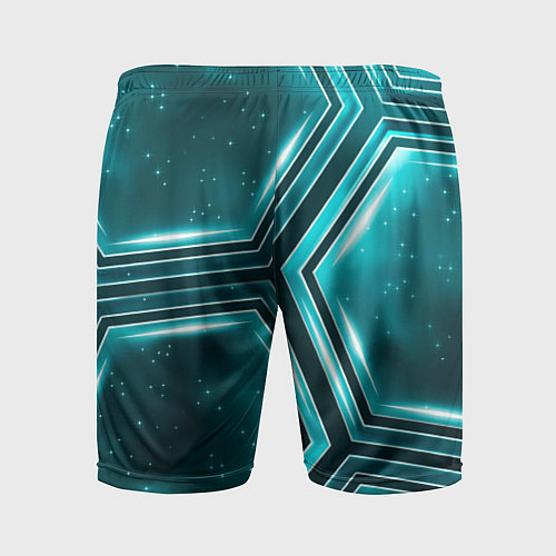 Мужские спортивные шорты Космические соты / 3D-принт – фото 2