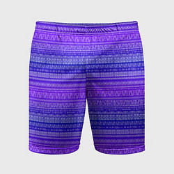 Шорты спортивные мужские Узор в стиле бохо на фиолетовом фоне, цвет: 3D-принт