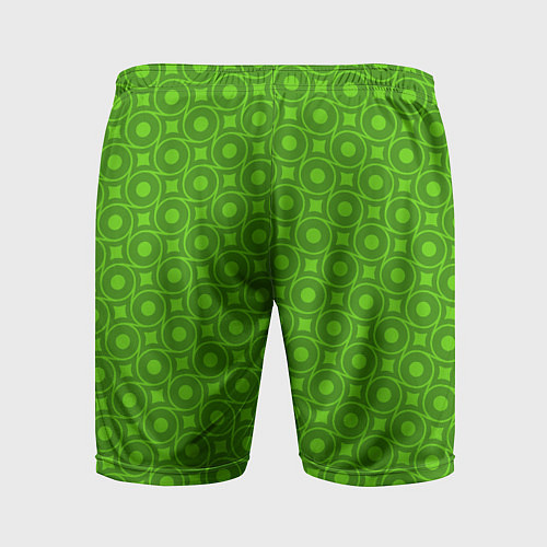 Мужские спортивные шорты Зеленые круги и ромбы / 3D-принт – фото 2