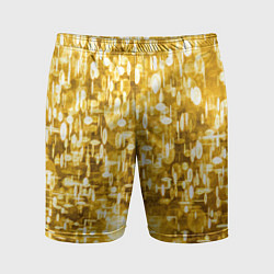 Мужские спортивные шорты Абстрактное множество золотых огней - Яркожёлтый