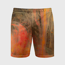 Мужские спортивные шорты Абстрактное множество красок - Оранжевый