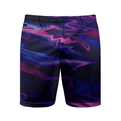Шорты спортивные мужские Фиолетово-розовый абстрактный узор, цвет: 3D-принт