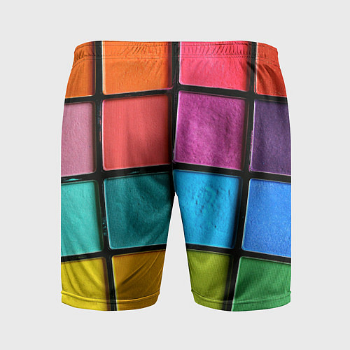 Мужские спортивные шорты Абстрактный набор красок-паттернов / 3D-принт – фото 2