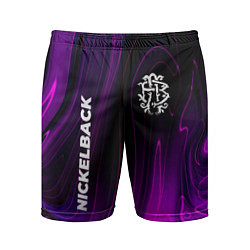 Шорты спортивные мужские Nickelback violet plasma, цвет: 3D-принт