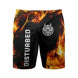 Мужские спортивные шорты Disturbed и пылающий огонь
