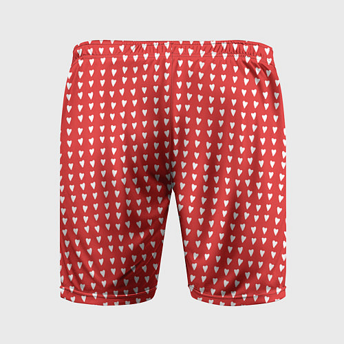 Мужские спортивные шорты Красные сердечки паттерн / 3D-принт – фото 2