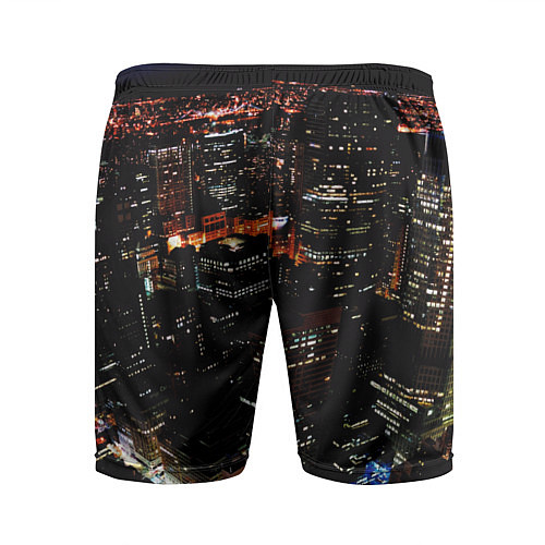 Мужские спортивные шорты Ночной город - вид с высоты / 3D-принт – фото 2