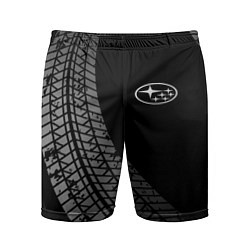 Шорты спортивные мужские Subaru tire tracks, цвет: 3D-принт