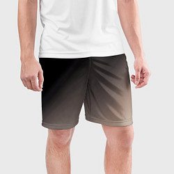 Шорты спортивные мужские Черный, серый бежевый градиент, цвет: 3D-принт — фото 2