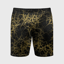 Шорты спортивные мужские Universe in golden crackles abstraction, цвет: 3D-принт