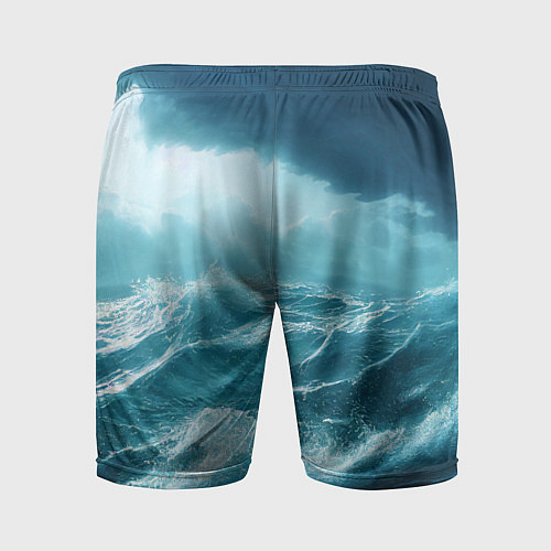 Мужские спортивные шорты Буря в море / 3D-принт – фото 2