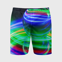 Шорты спортивные мужские Волнообразные абстрактные линии и шары, цвет: 3D-принт