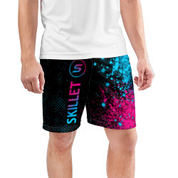 Шорты спортивные мужские Skillet - neon gradient: по-вертикали, цвет: 3D-принт — фото 2