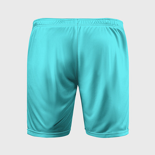 Мужские спортивные шорты Голубой неоновый геометрический узор / 3D-принт – фото 2