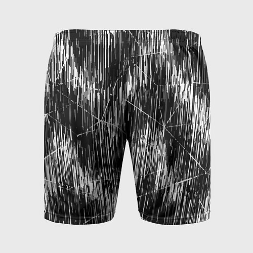 Мужские спортивные шорты Черно-белые штрихи, зигзаг / 3D-принт – фото 2