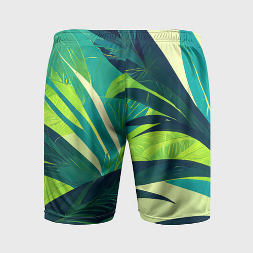 Мужские спортивные шорты Яркие тропические листья пальмы / 3D-принт – фото 2