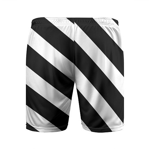 Мужские спортивные шорты Черно белые полоски / 3D-принт – фото 2