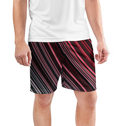 Шорты спортивные мужские Абстрактные неоновые линии и полосы, цвет: 3D-принт — фото 2