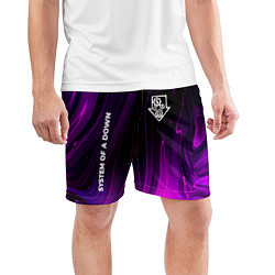 Шорты спортивные мужские System of a Down violet plasma, цвет: 3D-принт — фото 2