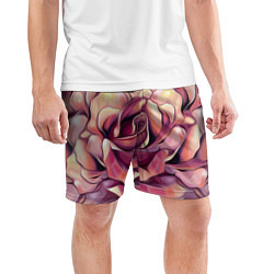 Шорты спортивные мужские Крупная роза маслом, цвет: 3D-принт — фото 2